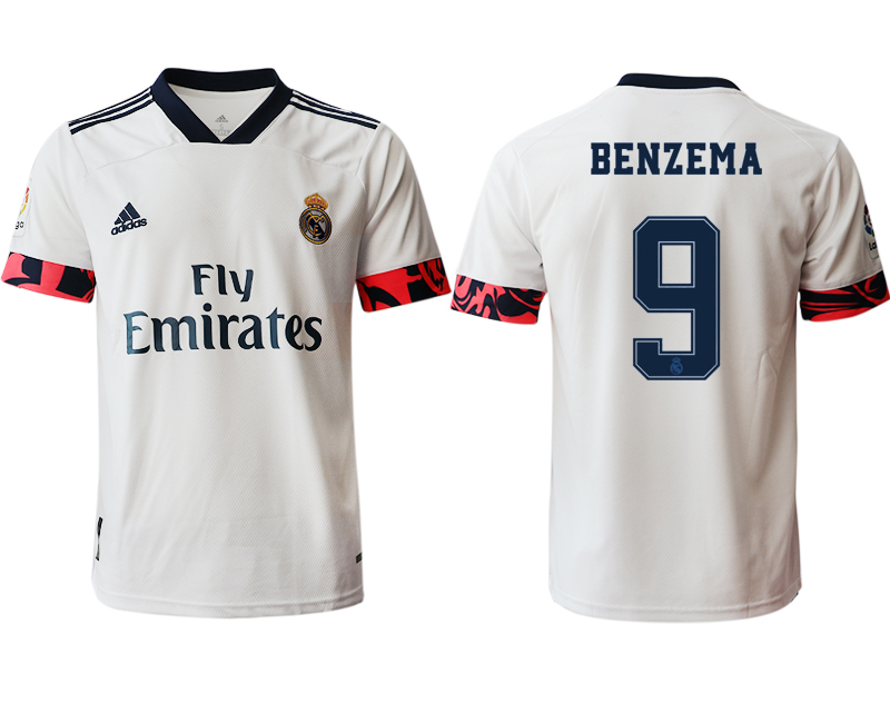 Men 2020-2021 club Real Madrid home aaa version #9 white Soccer Jerseys2->paris st german jersey->Soccer Club Jersey